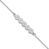 10K White Gold 5 Letter Bubble Bracelet-WBC-10XNA1312W