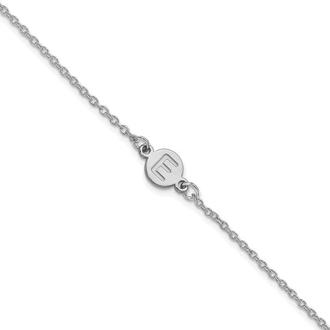 10K White Gold 1 Letter Bubble Bracelet-WBC-10XNA1316W
