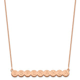 14K Rose Gold 9 Letter Bubble Necklace-WBC-XNA1317R