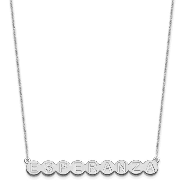 14KW 9 Letter Bubble Necklace-WBC-XNA1317W