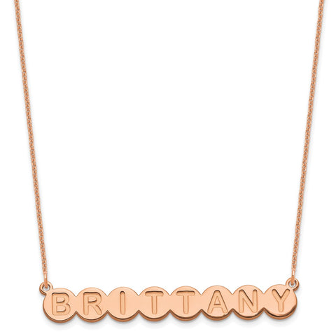 14K Rose Gold 8 Letter Bubble Necklace-WBC-XNA1318R