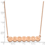 14K Rose Gold 7 Letter Bubble Necklace-WBC-XNA1319R