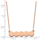 14K Rose Gold 5 Letter Bubble Necklace-WBC-XNA1321R