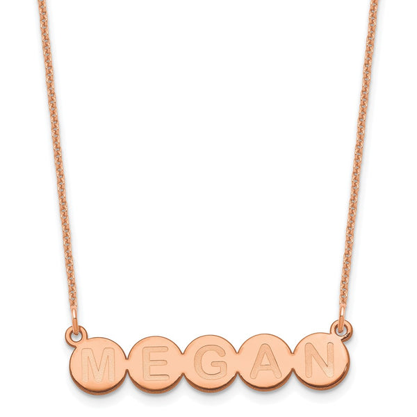 14K Rose Gold 5 Letter Bubble Necklace-WBC-XNA1321R