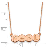 14K Rose Gold 4 letter Bubble Necklace-WBC-XNA1322R