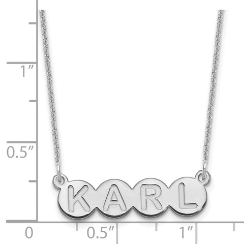 14KW 4 Letter Bubble Necklace-WBC-XNA1322W