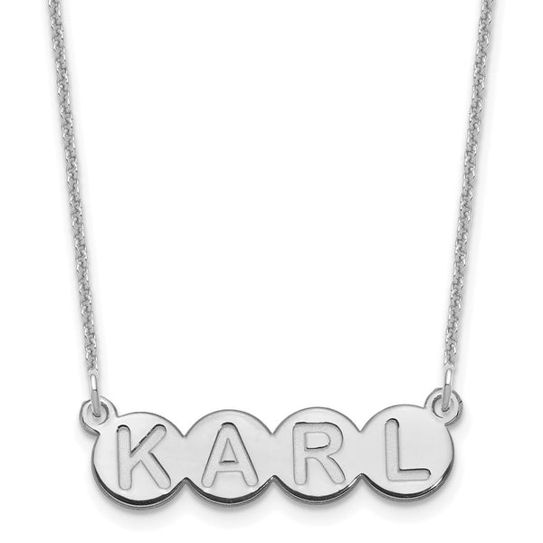 14KW 4 Letter Bubble Necklace-WBC-XNA1322W