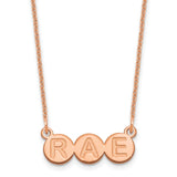 14K Rose Gold 3 letter Bubble Necklace-WBC-XNA1323R