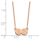 14K Rose Gold 2 Letter Bubble Necklace-WBC-XNA1324R