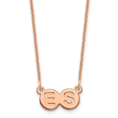 14K Rose Gold 2 Letter Bubble Necklace-WBC-XNA1324R