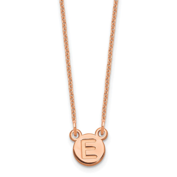 14K Rose Gold 1 Letter Bubble Necklace-WBC-XNA1325R