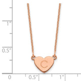 14K Rose Gold Initial Heart Necklace-WBC-XNA1347R