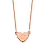 14K Rose Gold Initial Heart Necklace-WBC-XNA1347R