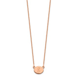 14K Rose Gold Initial Oval Necklace-WBC-XNA1348R