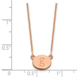 14K Rose Gold Initial Oval Necklace-WBC-XNA1348R