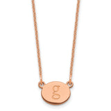 14K Rose Gold Initial Oval Necklace-WBC-XNA1348R