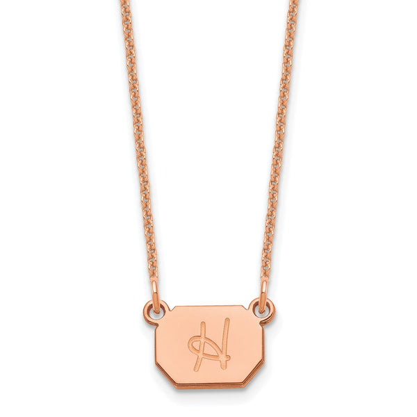 14K Rose Gold Initial Octagon Necklace-WBC-XNA1349R