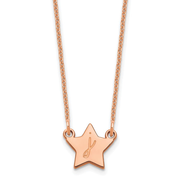 14K Rose Gold Initial Star Necklace-WBC-XNA1350R