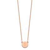 14K Rose Gold Initial Circle Necklace-WBC-XNA1351R