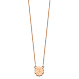 14K Rose Gold Initial Flower Necklace-WBC-XNA1352R