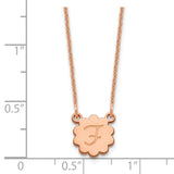 14K Rose Gold Initial Flower Necklace-WBC-XNA1352R