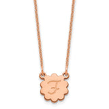 14K Rose Gold Initial Flower Necklace-WBC-XNA1352R