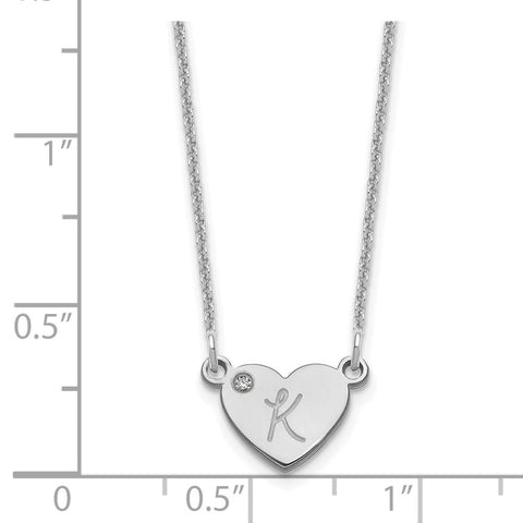 14KW Initial Heart with Diamond Necklace-WBC-XNA1376W