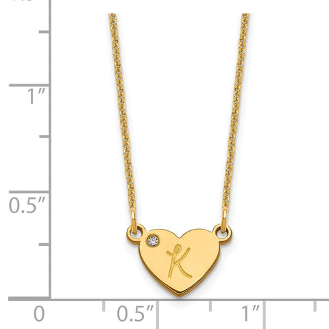 14KY Initial Heart with Diamond Necklace-WBC-XNA1376Y