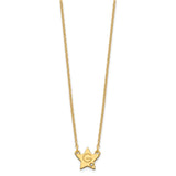 Sterling Silver/Gold-plated Initial Star with Diamond Necklace-WBC-XNA1379GP