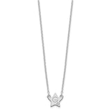 Sterling Silver/Rhodium-plated Initial Star with Diamond Necklace-WBC-XNA1379SS