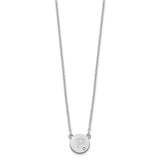 Sterling Silver/Rhodium-plated Initial Circle with Diamond Necklace-WBC-XNA1380SS