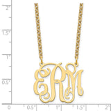 Sterling Silver/Gold-plated Monogram Necklace-WBC-XNA534GP