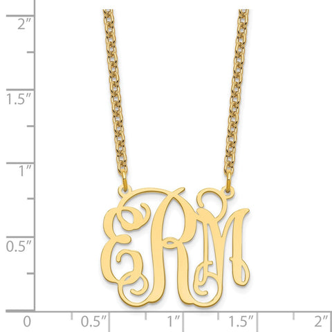 Sterling Silver/Gold-plated Monogram Necklace-WBC-XNA534GP