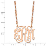 Sterling Silver/Rose-plated Monogram Necklace-WBC-XNA534RP