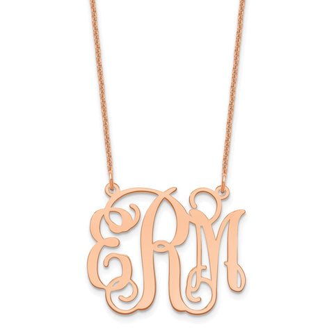 14K Rose Gold Monogram Necklace-WBC-XNA534R