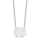 Sterling Silver/Rhodium-plated Monogram Necklace-WBC-XNA534SS