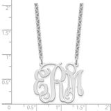 Sterling Silver/Rhodium-plated Monogram Necklace-WBC-XNA534SS