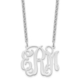 Sterling Silver/Rhodium-plated Monogram Necklace-WBC-XNA534SS