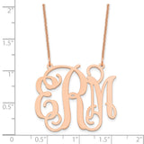 14KR Polished Monogram Necklace-WBC-XNA535R