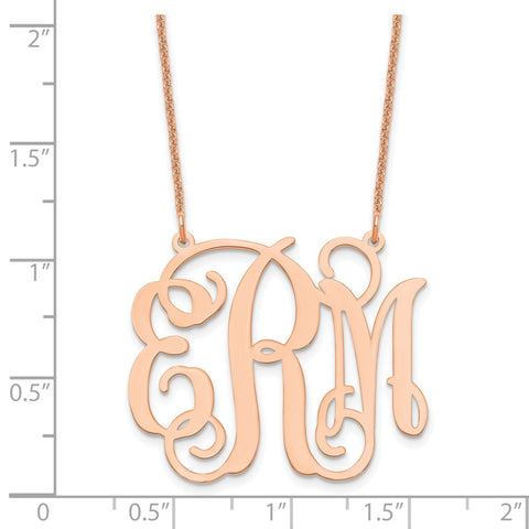 14KR Polished Monogram Necklace-WBC-XNA535R