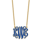 Sterling Silver/Gold-plated Large Epoxied Monogram Necklace-WBC-XNA545GP