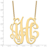 Sterling Silver/Rhodium-plated Extra Large Monogram Necklace-WBC-XNA550GP