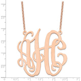 Sterling Silver/Rose-plated Extra Large Monogram Necklace-WBC-XNA550RP