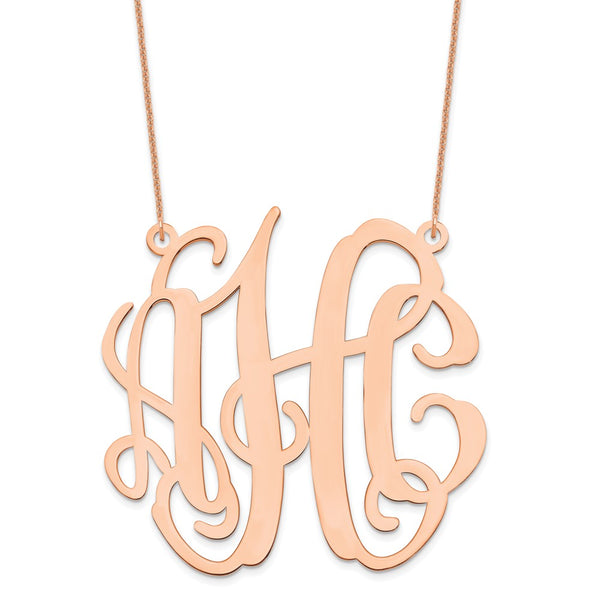 14K Rose Gold Extra Large Monogram Necklace-WBC-XNA550R