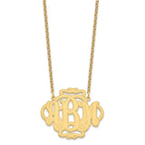 Sterling Silver/Gold-plated Scroll Monogram Necklace-WBC-XNA556GP