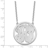 Sterling silver/Rhodium-plated Large Etched Monogram Circle Necklace-WBC-XNA565SS