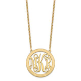Sterling Silver/Gold-plated Large Family Monogram Necklace-WBC-XNA570GP