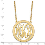 Sterling Silver/Gold-plated Large Family Monogram Necklace-WBC-XNA570GP