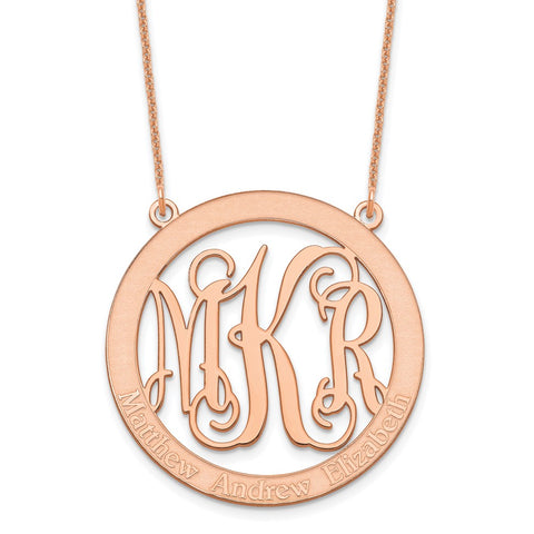 14K Rose Gold Large Family Monogram Necklace-WBC-XNA570R