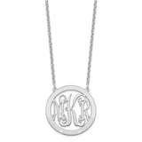 Sterling Silver/Rhodium-plated Large Family Monogram Necklace-WBC-XNA570SS